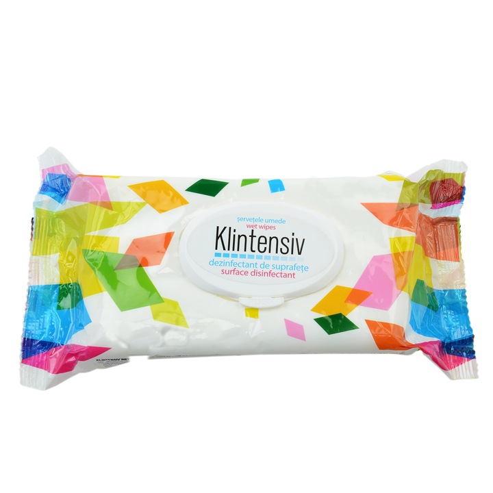 Servetele umede dezinfectate Klintensiv, pachet cu 70 bucati