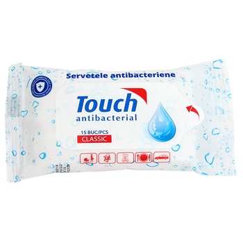 Servetele Umede Antibacteriene Touch Classic, 15 buc Servetele Umede Antibacteriene Touch Classic, 15 buc