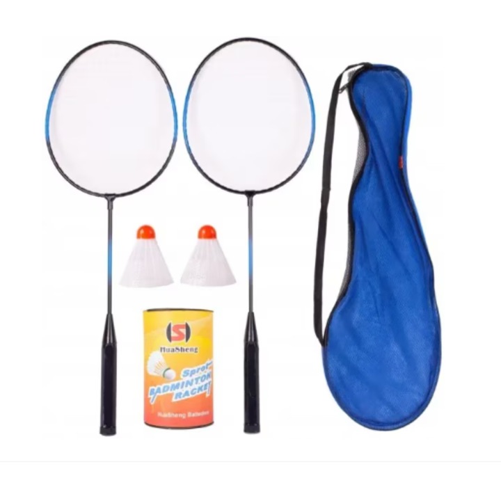 Set Complet Badminton VisionXXI: 2 Rachete + 2 Mingi, cu Husa de Transport