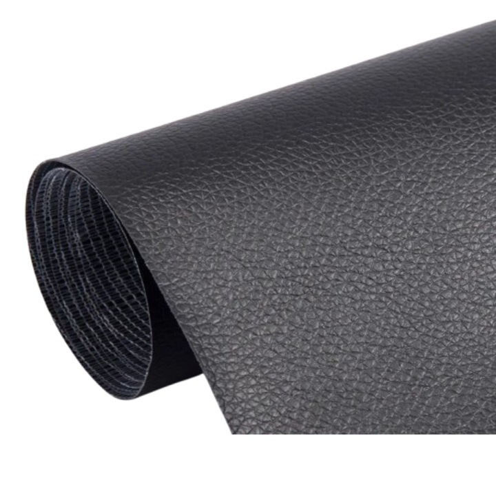 Ролка за реставрация и претапициране на кожени изделия, дивани, фотьойли, интериор на автомобил, самозалепваща се, еко кожа, 45 x 300 см, EFYX, черна