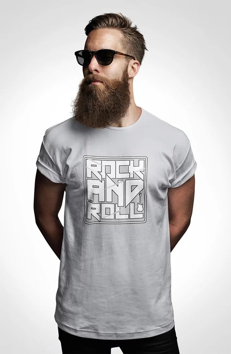 D&B Férfi/Unisex Póló ST00120 Rock And Roll Szürke-Méret 5XL