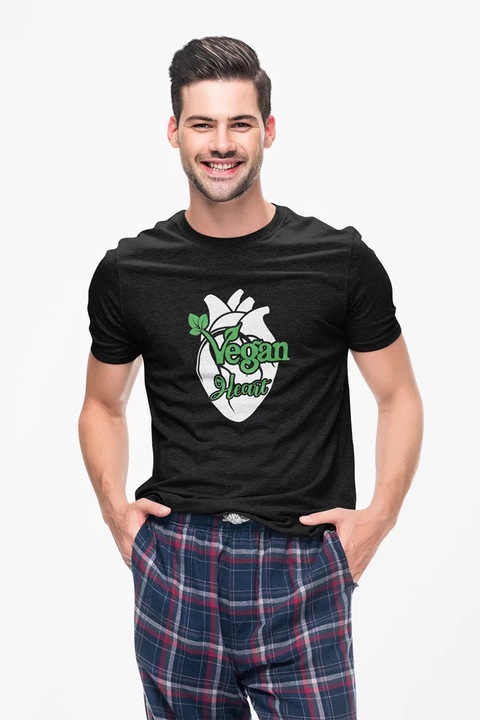 ST00158 Vegan Heart, Fekete