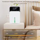Dezumidificator, Yulinland®, pentru Casa, Consum Redus de Energie, Display Digital, Capacitate Rezervor 1200 ML, 350 ml/24h, Uscare Rufe, Silentios cu Functie de Oprire Automata, Portabil, 7 becuri LED colorate, Alb