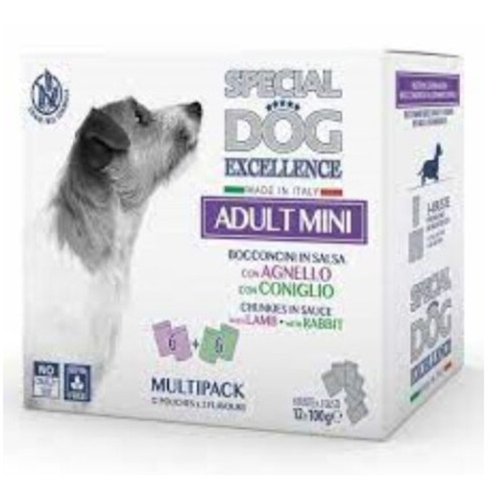 Hrana Umeda, Monge, Pentru Caini, Special Dog Excellence, Adult Mini, Miel/Iepure, 12x100 g