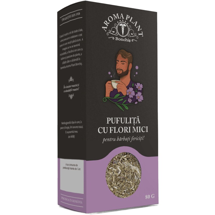 Ceai de Pufulita cu flori mici (Epilobium parviflorum), 100% natural, fara aditivi sau pesticide, Bonchis, 80g, Aroma Plant