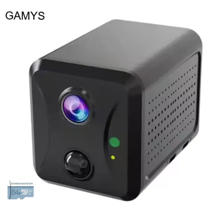 GAMYS Мини камера за наблюдение, 3MP, 4G – Вътрешен монитор, вградена батерия
