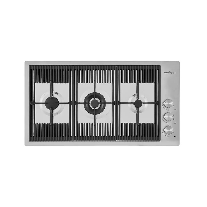 Plita incorporabila FALMEC Inductie, 90 cm, Sticla Ceramica, 5 zone de gatit, Functie automata, Conectivitate plita hota Falmec, Timer, Bridge, CHEF FUNCTION, Senzor Pan, Touch Control, Instalare pe blat sau Flush