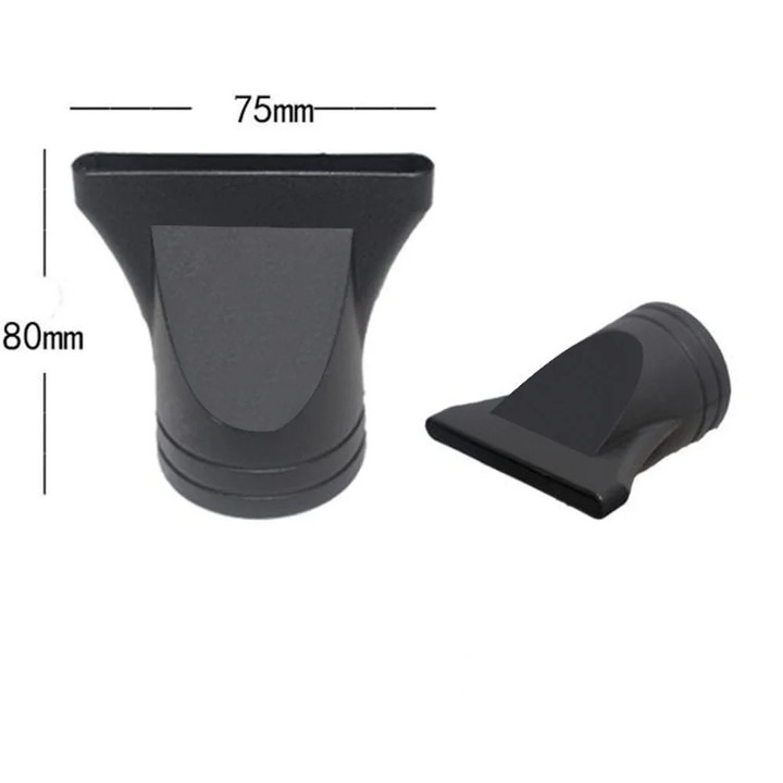 Duza concentrator pentru uscator de par YANYXR BCS3091341, plastic ingust pentru coafat, negru, 75 x 80 mm