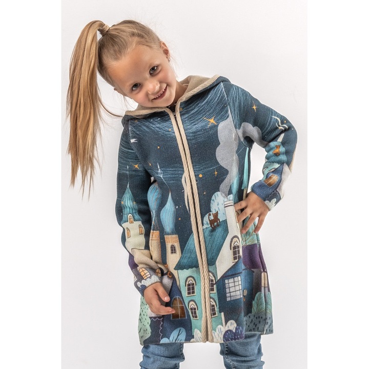 Jacheta fete BAIKA Magia Noptii, bumbac, multicolor