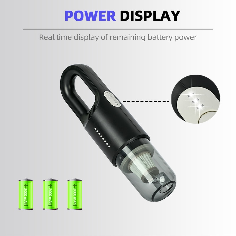 Aspirator vertical fara fir, 120W, capacitate cupa de praf 0, 4L, cu rezervor de apa, putere de aspirare 12000Pa, 6000mAh, potrivit pentru toate tipurile de lucrari de curatenie casnica, durata lunga de viata a bateriei, negru