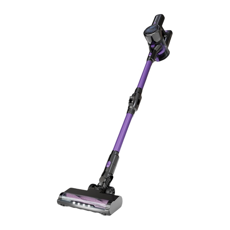 Aspirator vertical fara fir, perie de indepartare a acarienilor, tub pliabil, 250W, capacitate cupa de praf 0, 7L, 22Kpa, 7x2000mAh, potrivit pentru diverse sarcini de curatare in gospodarie, durata lunga de viata, negru si violet