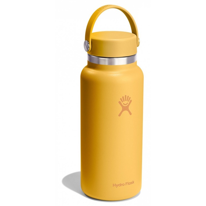 Термос бутилка Hydro Flask, 0.946 л, неръждаема стомана 18/8, жълта, 9.1x23.9 см