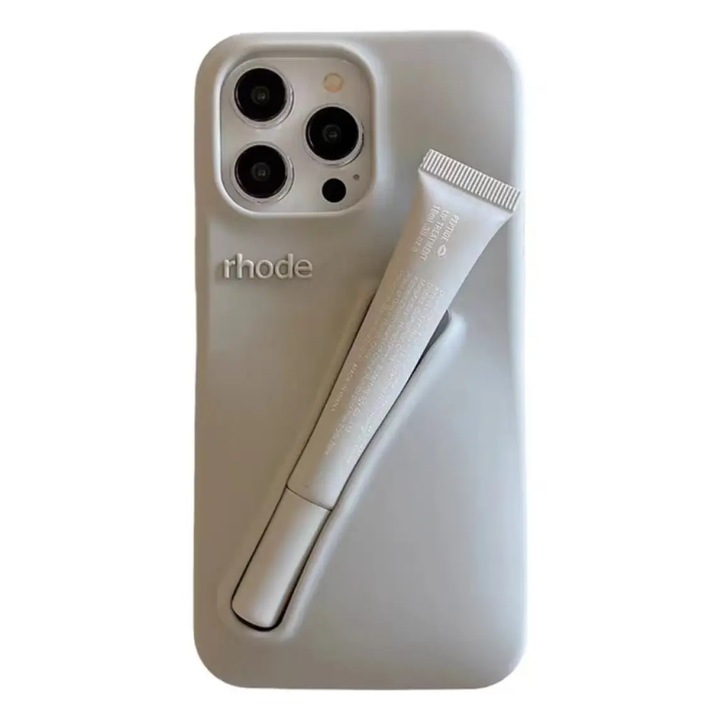 Rhode szájfényes apple szilikon telefontok, rúzst tartalmaz, alkalmas iPhone 16 készülékhez, Szürke