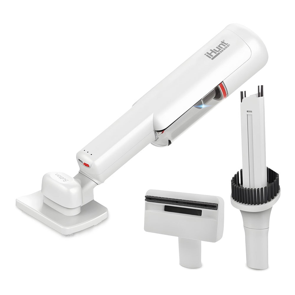 Aspirator de mana fara fir iHunt Bro Vacuum Cleaner 3-in-1, Multisuprafete, Aspiratie puternica 100W / 13kPA, Include perie curatat par animale si accesorii spatii inguste, White