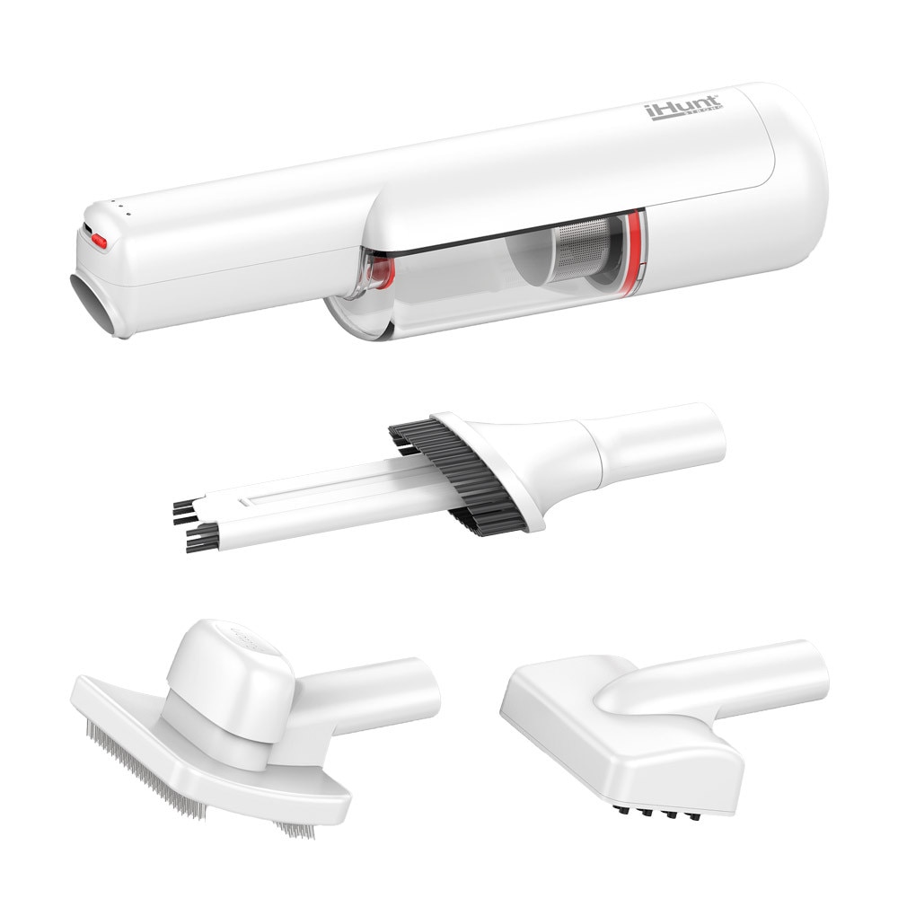 Aspirator de mana fara fir iHunt Bro Vacuum Cleaner 3-in-1, Multisuprafete, Aspiratie puternica 100W / 13kPA, Include perie curatat par animale si accesorii spatii inguste, White
