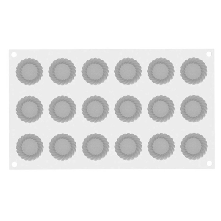 Forma din silicon pentru monoportii, Torta XS, 18 cavitati, ø40x15 mm