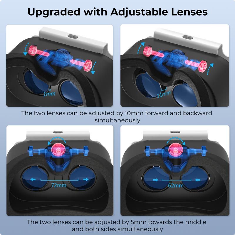 Ochelari VR Nintendo Switch, HD 3D, reglabili, moi si respirabili