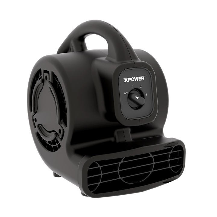 Ventilator xPower, Racitor aer, 3 trepte de viteza, design compact, 1.8m cablu (Negru, P-80)