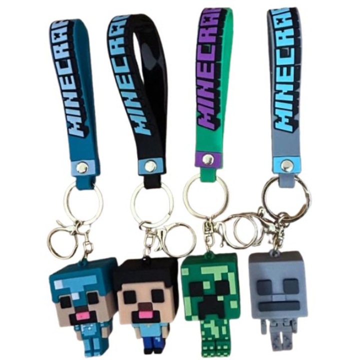 Комплект фигурки за ключодържатели Minecraft, многоцветни, 6 см