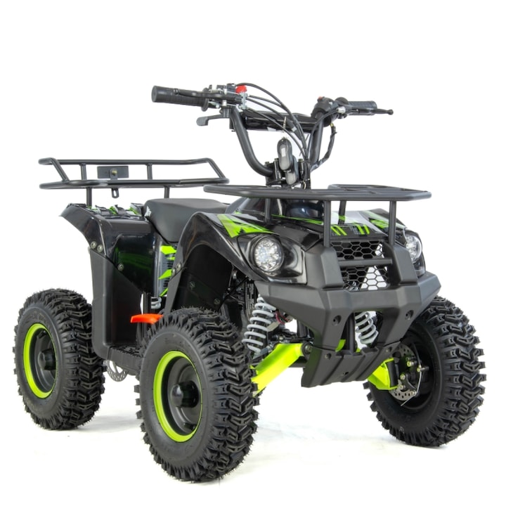 Mini atv XTR M9, roti 6inch, 50cc, 2 timpi, pornire la sfoara, culoare negru/verde