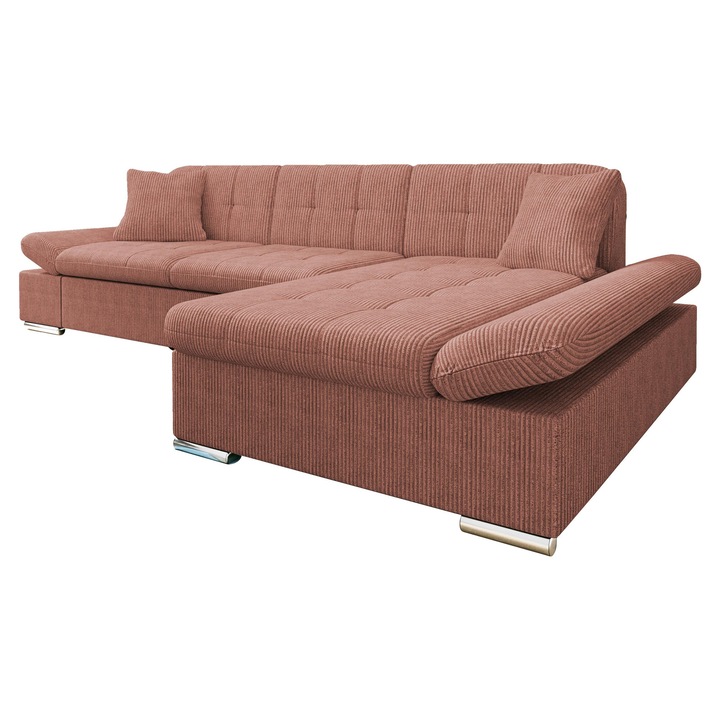 Coltar rabatabil Laviva Reiat Dreapta, MIRJAN 24, roz, 161x278x76 cm