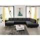 Coltar rabatabil Tony Bis cu lada, MIRJAN24, stanga, negru/ gri, 76x348x205 cm