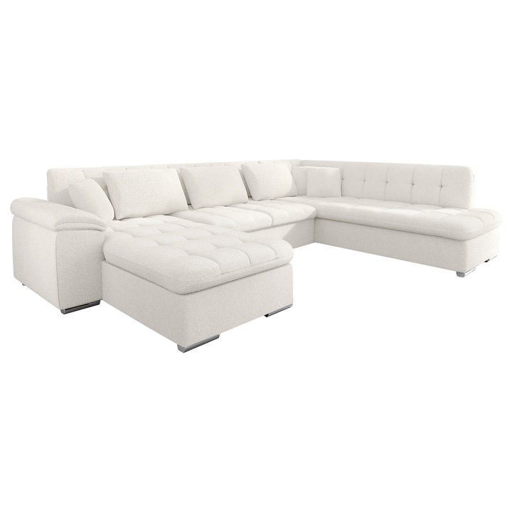 Coltar rabatabil Tony Bis cu lada Premium Stanga, MIRJAN 24, alb, 76x205x348 cm