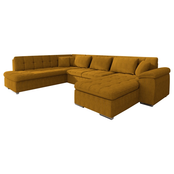 Coltar rabatabil Tony Reiat, MIRJAN24, dreapta, galben, 76x348x205 cm