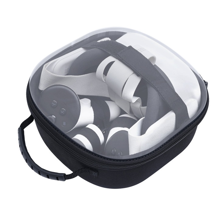Geanta de depozitare Meta Quest 3/2/3S, rezistenta la socuri si la cadere, material ecologic si de inalta calitate, compacta si portabila, impermeabila, 230x230x120mm, culoare transparenta