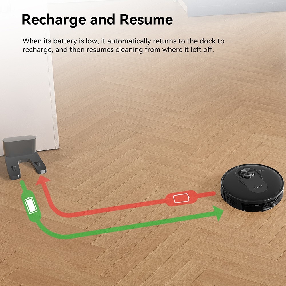 Aspirator robot Proscenic Q8, 4200 Pa, HEPA, 2-in-1, Negru, 200 min autonomie