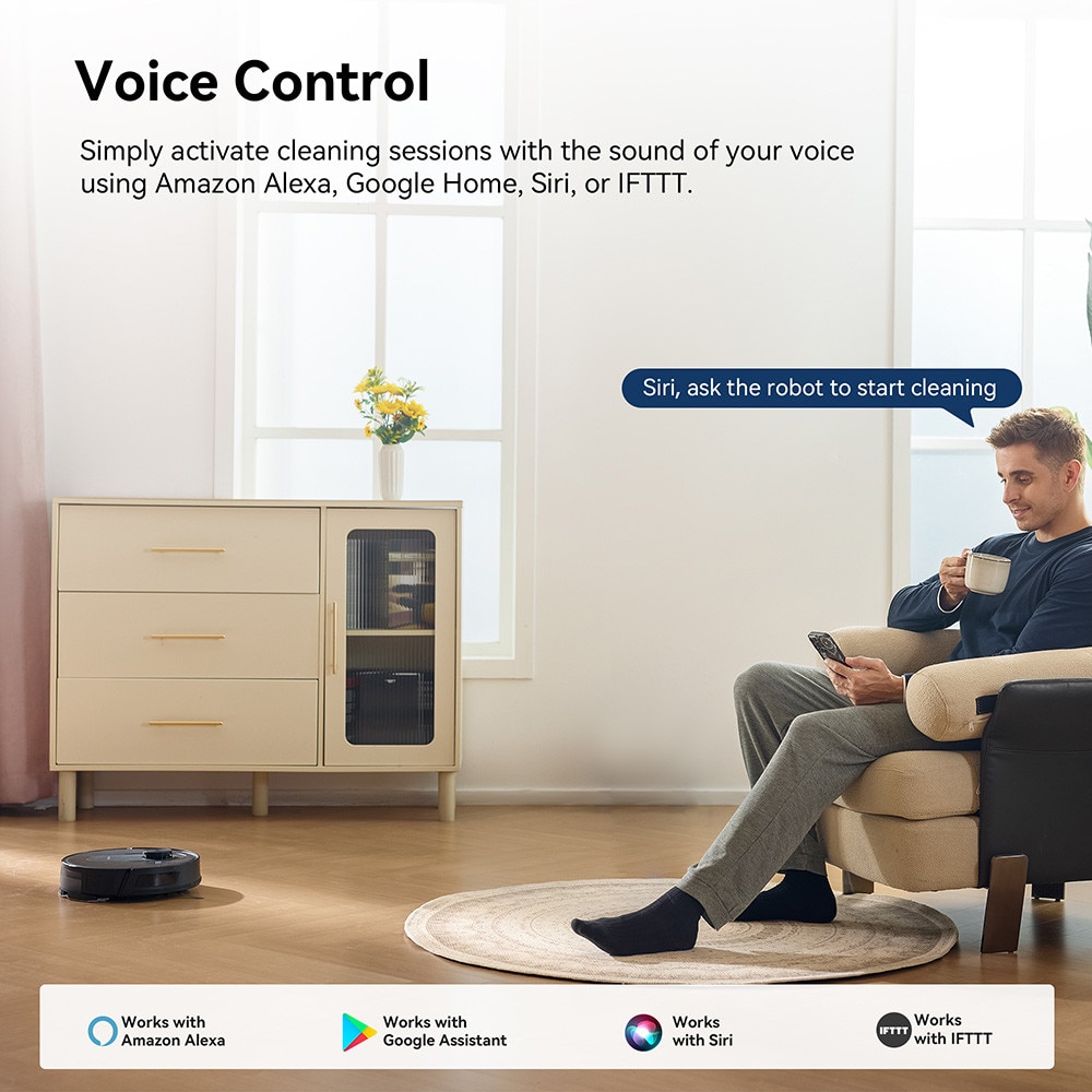 Aspirator robot Proscenic Q8, 4200 Pa, HEPA, 2-in-1, Negru, 200 min autonomie