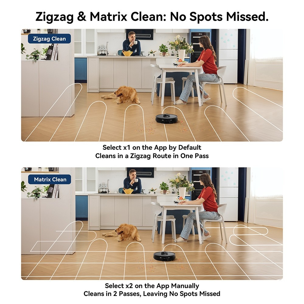 Aspirator robot Proscenic Q8, 4200 Pa, HEPA, 2-in-1, Negru, 200 min autonomie