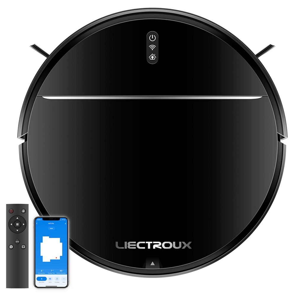 Aspirator robot, Liectroux M7S Pro, navigare harta 2D, baterie 4400mAh, negru, cu accesorii
