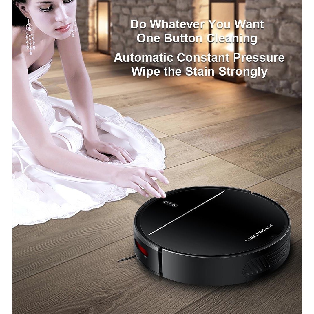 Aspirator robot, Liectroux M7S Pro, navigare harta 2D, baterie 4400mAh, negru, cu accesorii