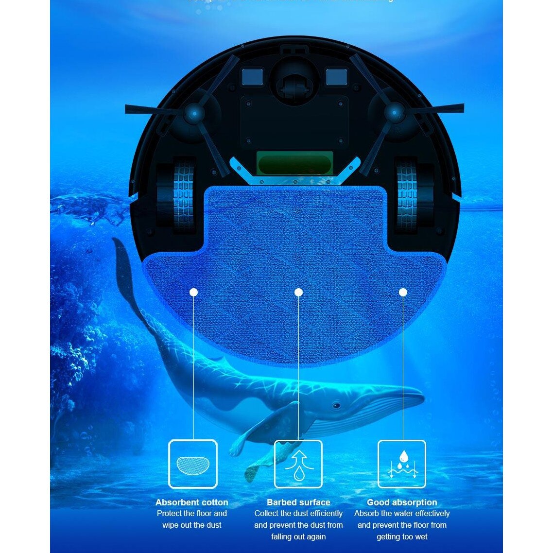 Aspirator robot, Liectroux M7S Pro, navigare harta 2D, baterie 4400mAh, negru, cu accesorii