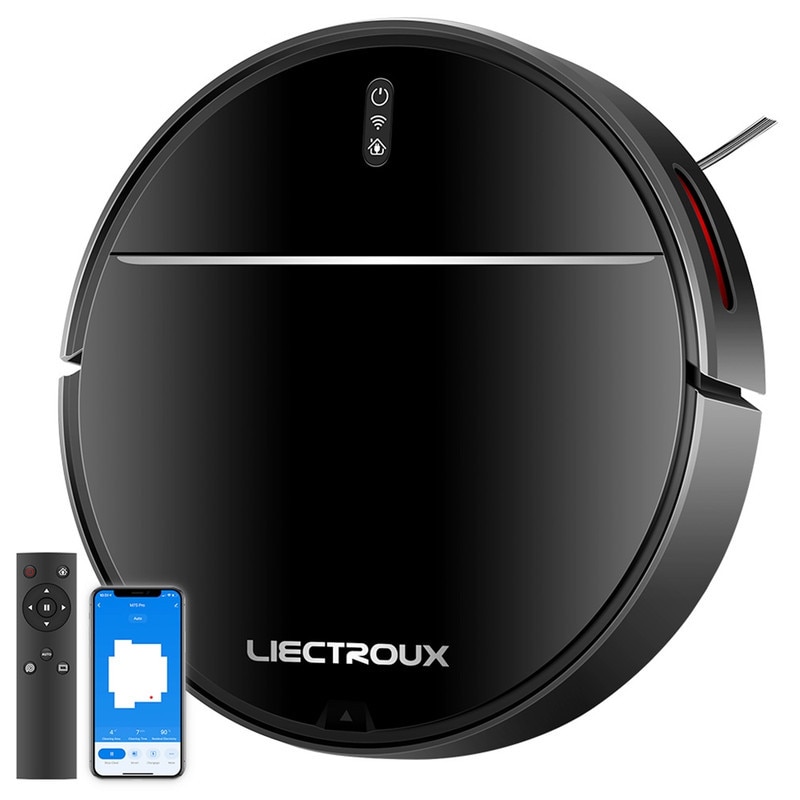 Aspirator robot, Liectroux M7S Pro, navigare harta 2D, baterie 4400mAh, negru, cu accesorii