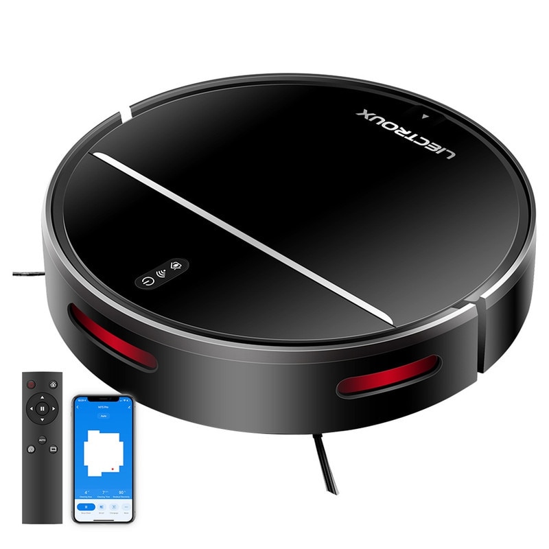 Aspirator robot, Liectroux M7S Pro, navigare harta 2D, baterie 4400mAh, negru, cu accesorii