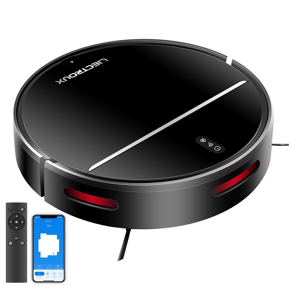 Aspirator robot, Liectroux M7S Pro, navigare harta 2D, baterie 4400mAh, negru, cu accesorii