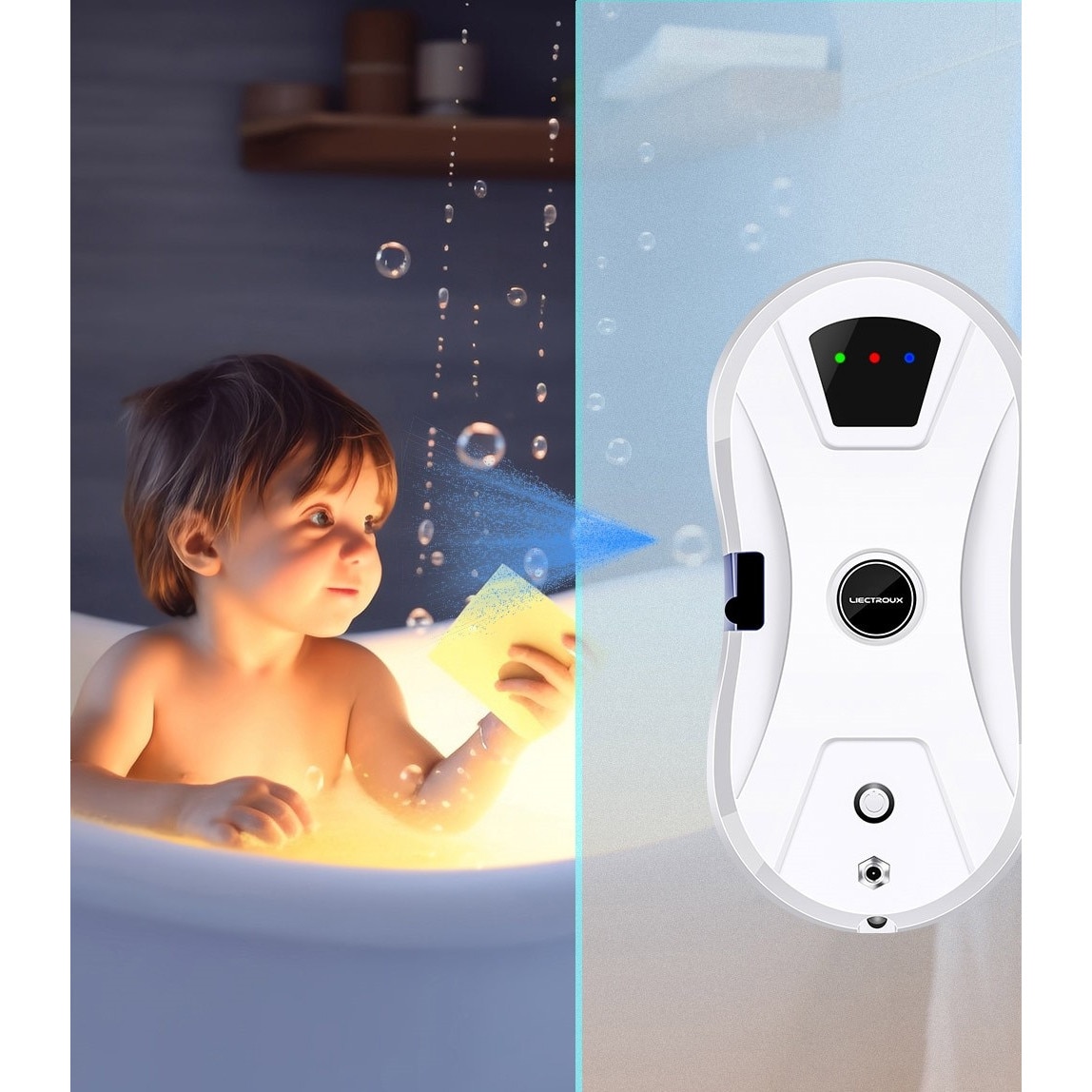 Robot curatare geamuri Liectroux YW610, aspiratie 2800Pa, rezervor 30ml, alb, 29x14.4x9.3cm