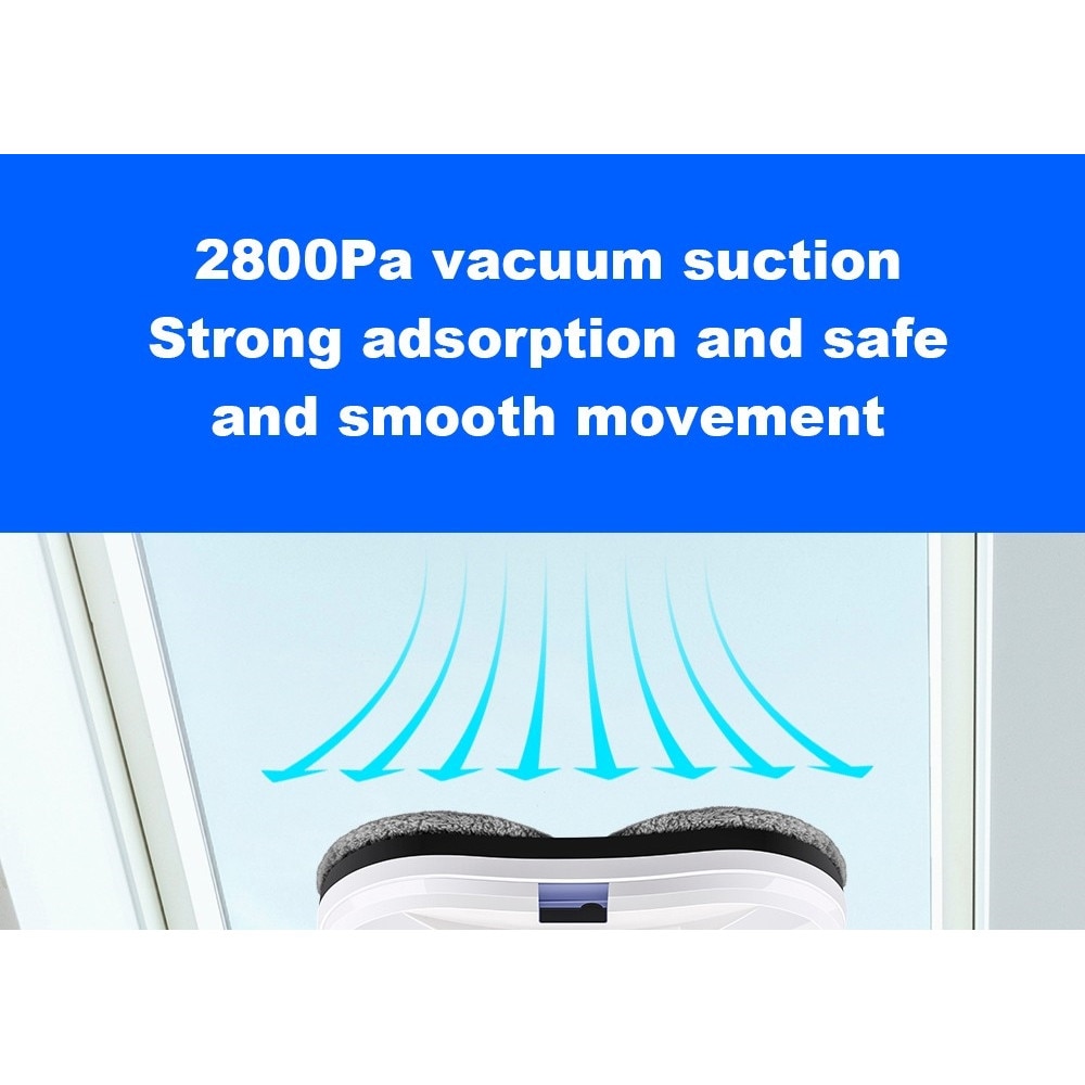 Robot curatare geamuri Liectroux YW610, aspiratie 2800Pa, rezervor 30ml, alb, 29x14.4x9.3cm