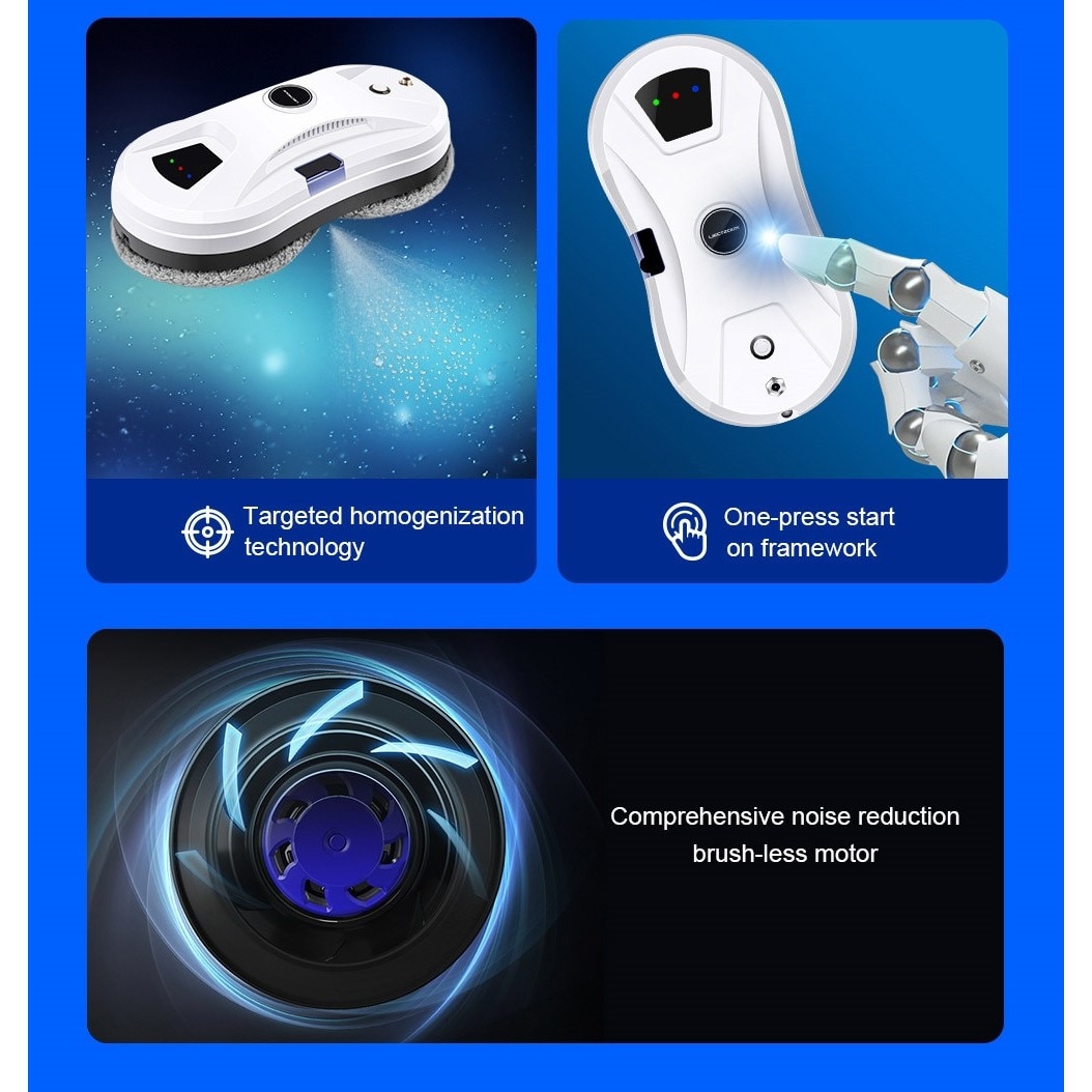 Robot curatare geamuri Liectroux YW610, aspiratie 2800Pa, rezervor 30ml, alb, 29x14.4x9.3cm