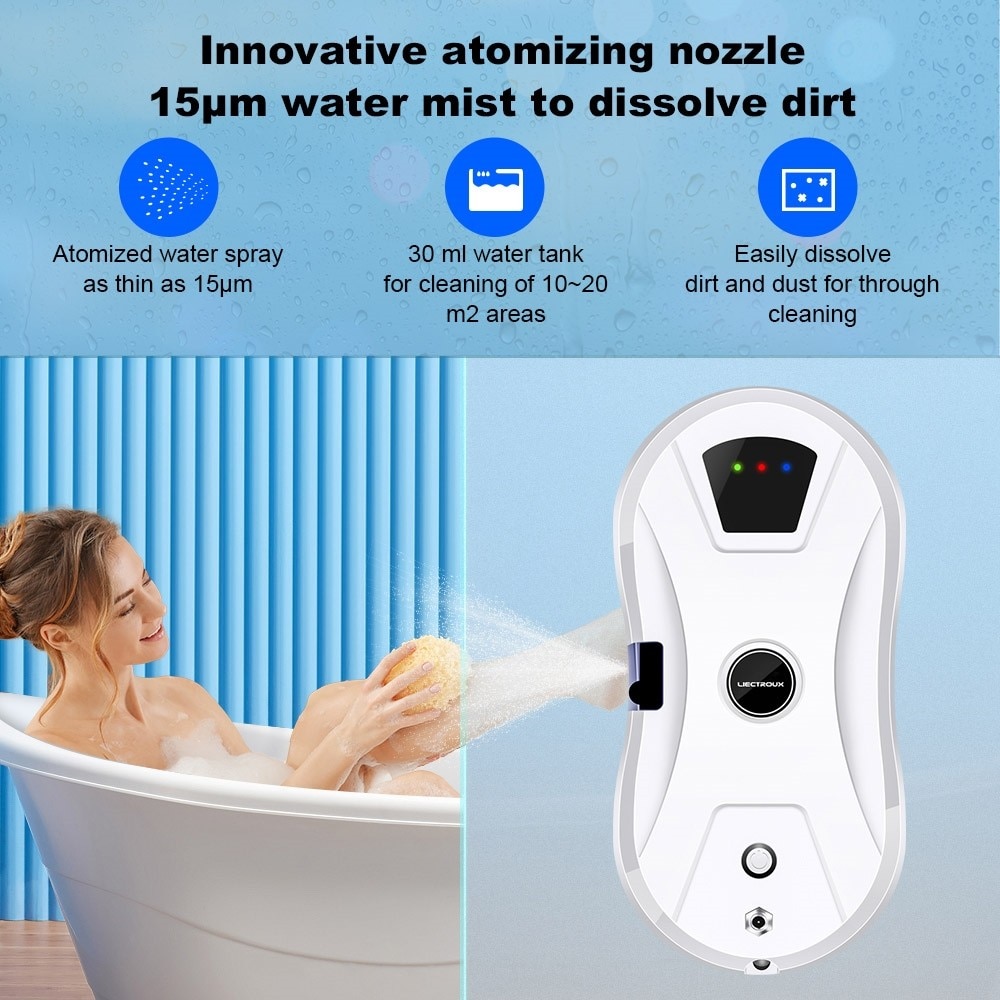 Robot curatare geamuri Liectroux YW610, aspiratie 2800Pa, rezervor 30ml, alb, 29x14.4x9.3cm