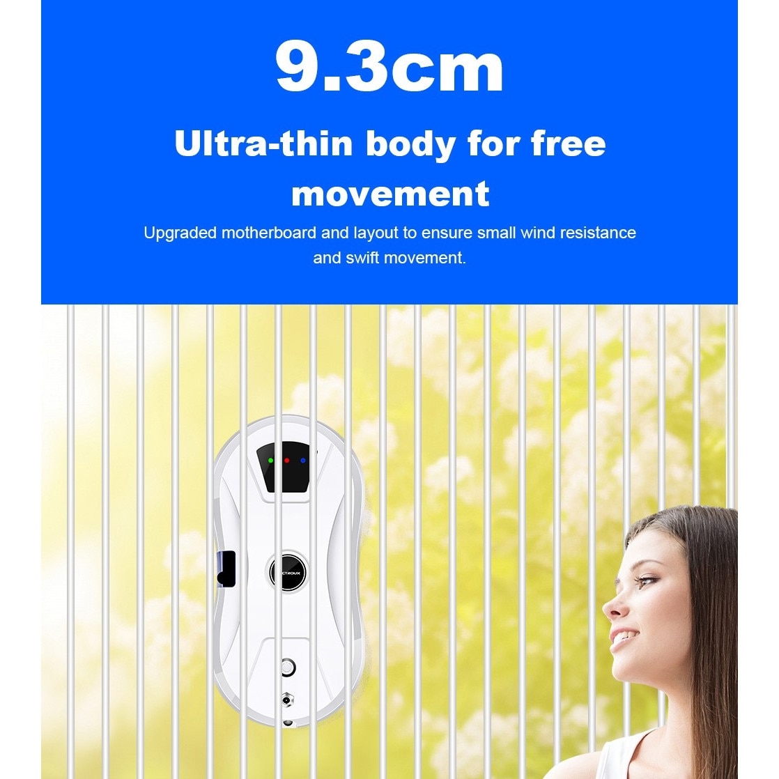 Robot curatare geamuri Liectroux YW610, aspiratie 2800Pa, rezervor 30ml, alb, 29x14.4x9.3cm