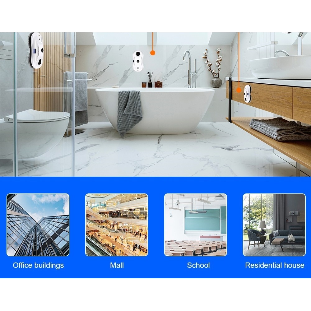 Robot curatare geamuri Liectroux YW610, aspiratie 2800Pa, rezervor 30ml, alb, 29x14.4x9.3cm