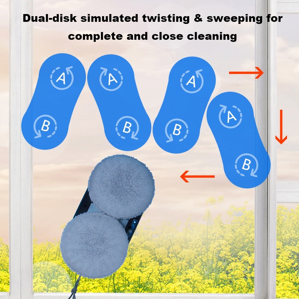 Robot curatare geamuri Liectroux YW610, aspiratie 2800Pa, rezervor 30ml, alb, 29x14.4x9.3cm