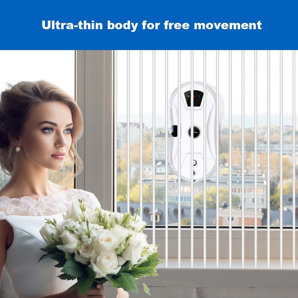 Robot curatare geamuri Liectroux YW610, aspiratie 2800Pa, rezervor 30ml, alb, 29x14.4x9.3cm