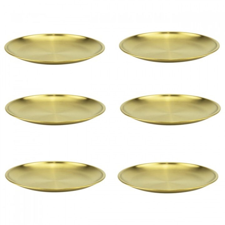 Set 6 farfurii, Culinaro, Vintage Gold, 20cm, inox, auriu