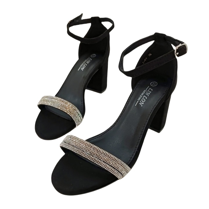 Elegáns sarkú szandál L-61fekete 118342, Fekete