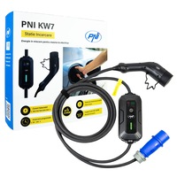 Incarcator portabil PNI KW7 32A, 7.4KW, pentru masini electrice, 230V, monofazat, cablu Type 2 si conector 5 pini IEC62196, cu temporizare, IP66