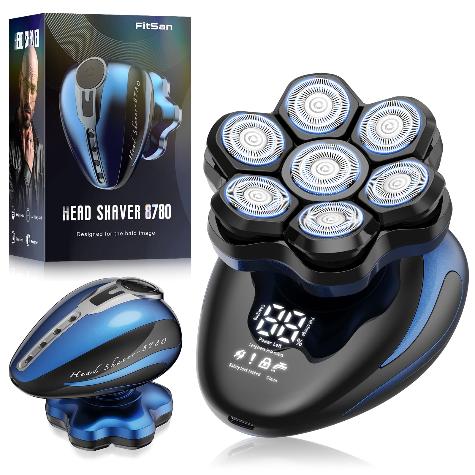 Aparat de ras electric FitSan 7D, cap detasabil, ras umed/uscat ...